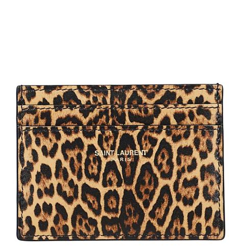 ysl leopard print card holder|st laurent card holder.